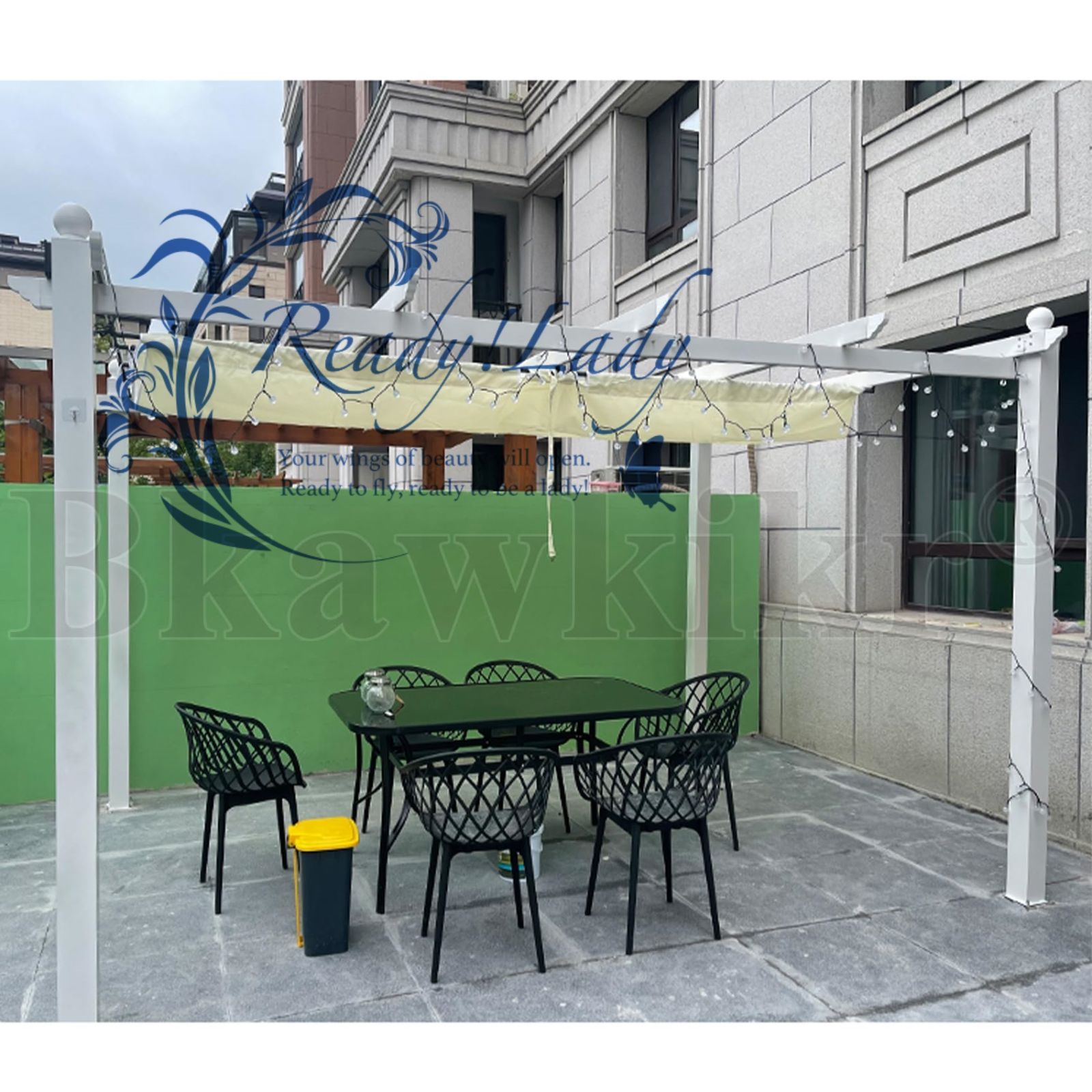 パーゴラ パーゴラ 組立キット ガゼボ 簡単設置 テラス屋根 diy キット パーゴラシェード ガゼボ パティオ アルミニウム パーゴラ ダブルサンシェードキャノピー付き 屋外 格納式 パーゴラ モダン 3*4m STEELWINDOWSANDDOORS_COM