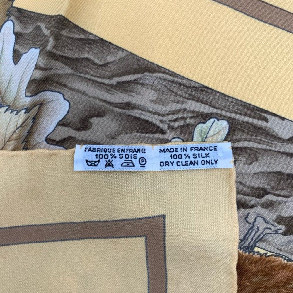 美品 HERMES エルメス カレ90 シルク スカーフCASSE NOISETTE