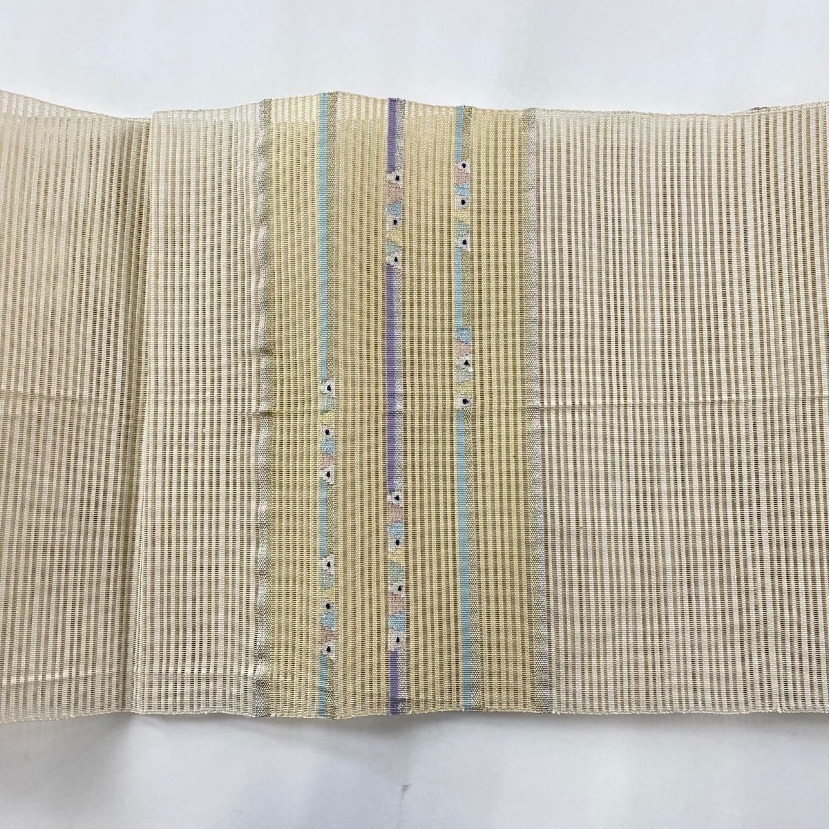 夏物　麻の八寸名古屋帯（栗と松葉）長367 美品 栗まゆ織 八寸名古屋帯 | 特選きもの 名匠庵