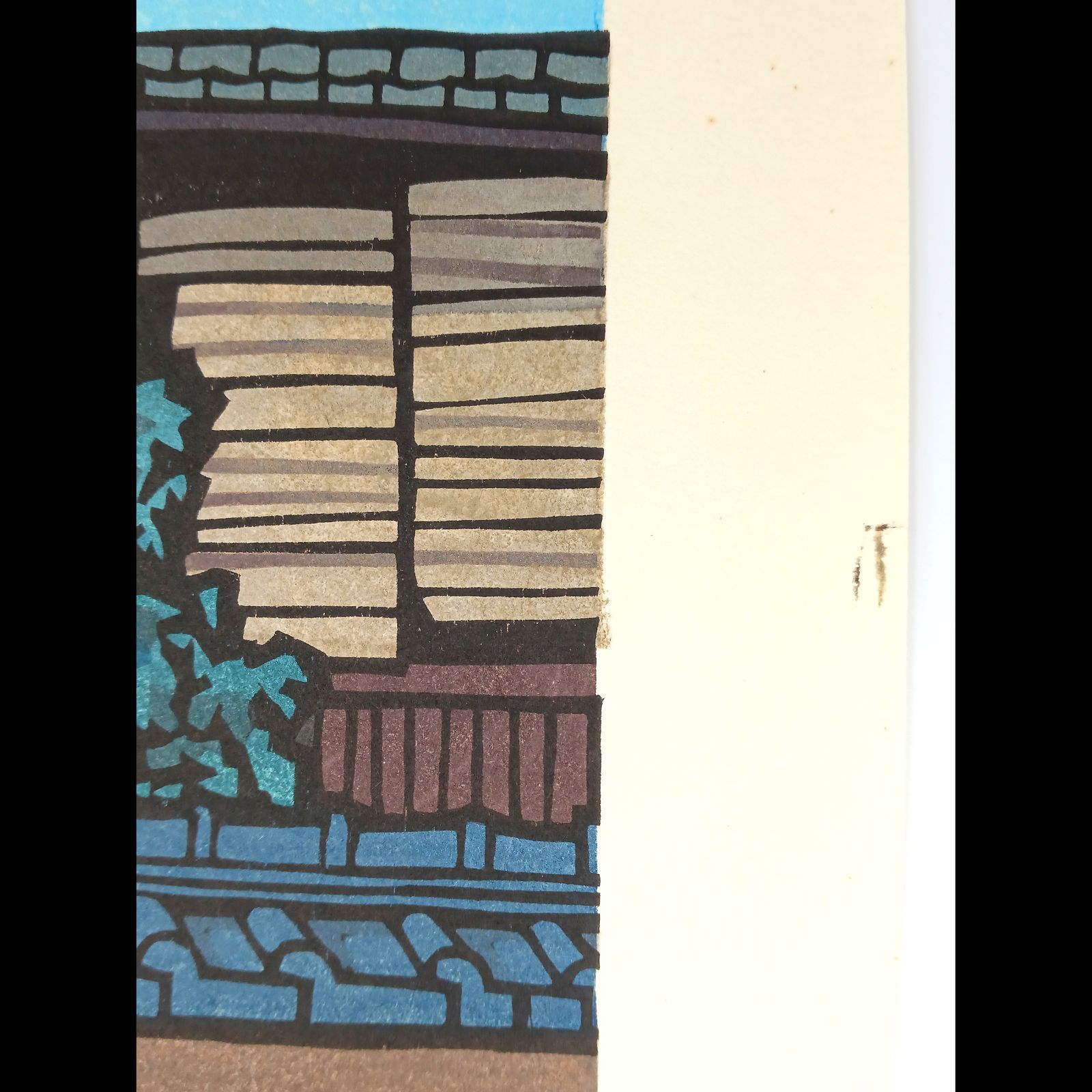 [新品]創作版画　西嶋勝之先生木版画「三伏」サインあり　無限定 新品]創作版画 西嶋勝之先生木版画「三伏」サインあり 無限定の