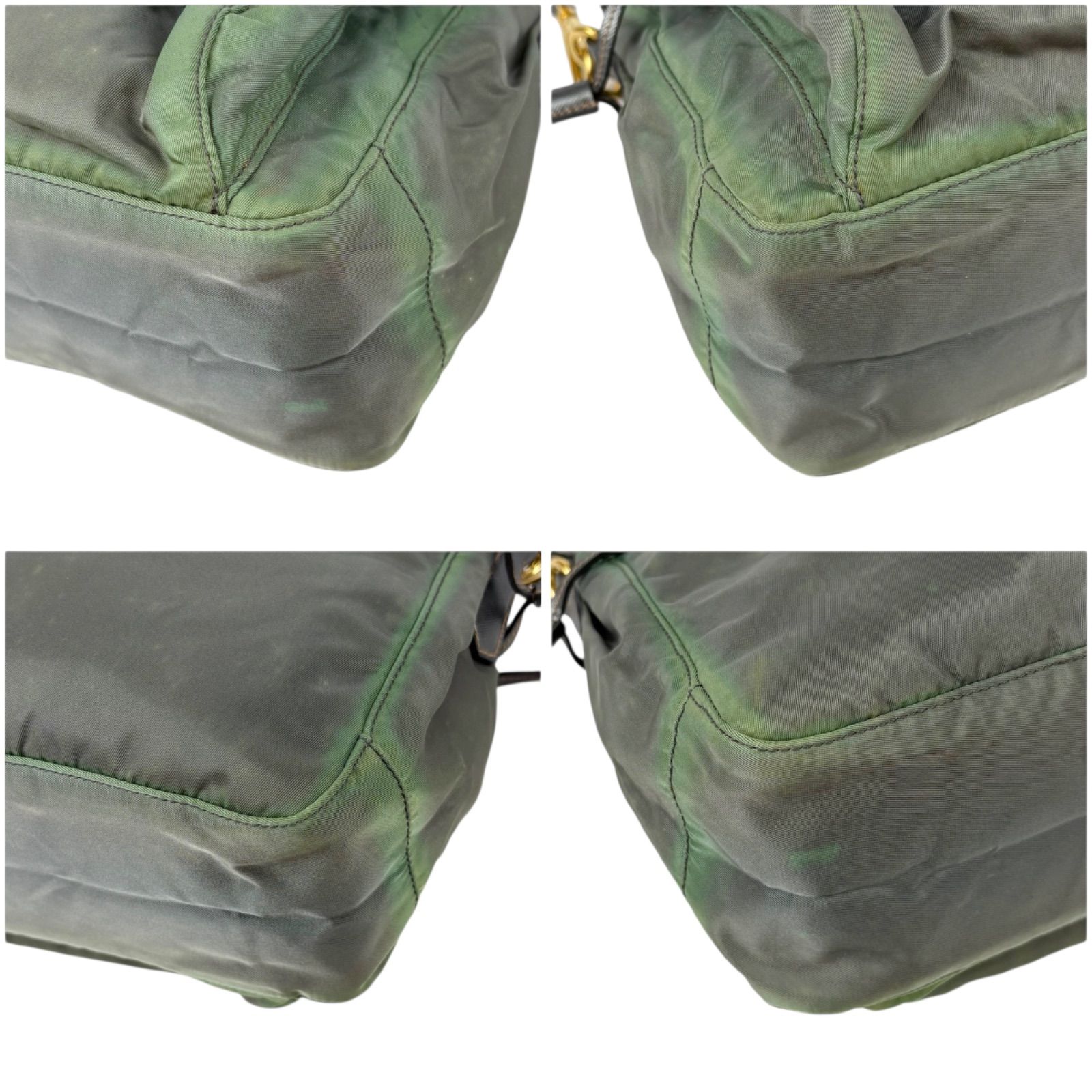 PRADA プラダ　ボストン　大容量　旅行バッグ　美品　カーキ　グリーン　緑 PRADA プラダ ボストン 大容量 旅行バッグ 美品 カーキ グリーン 緑