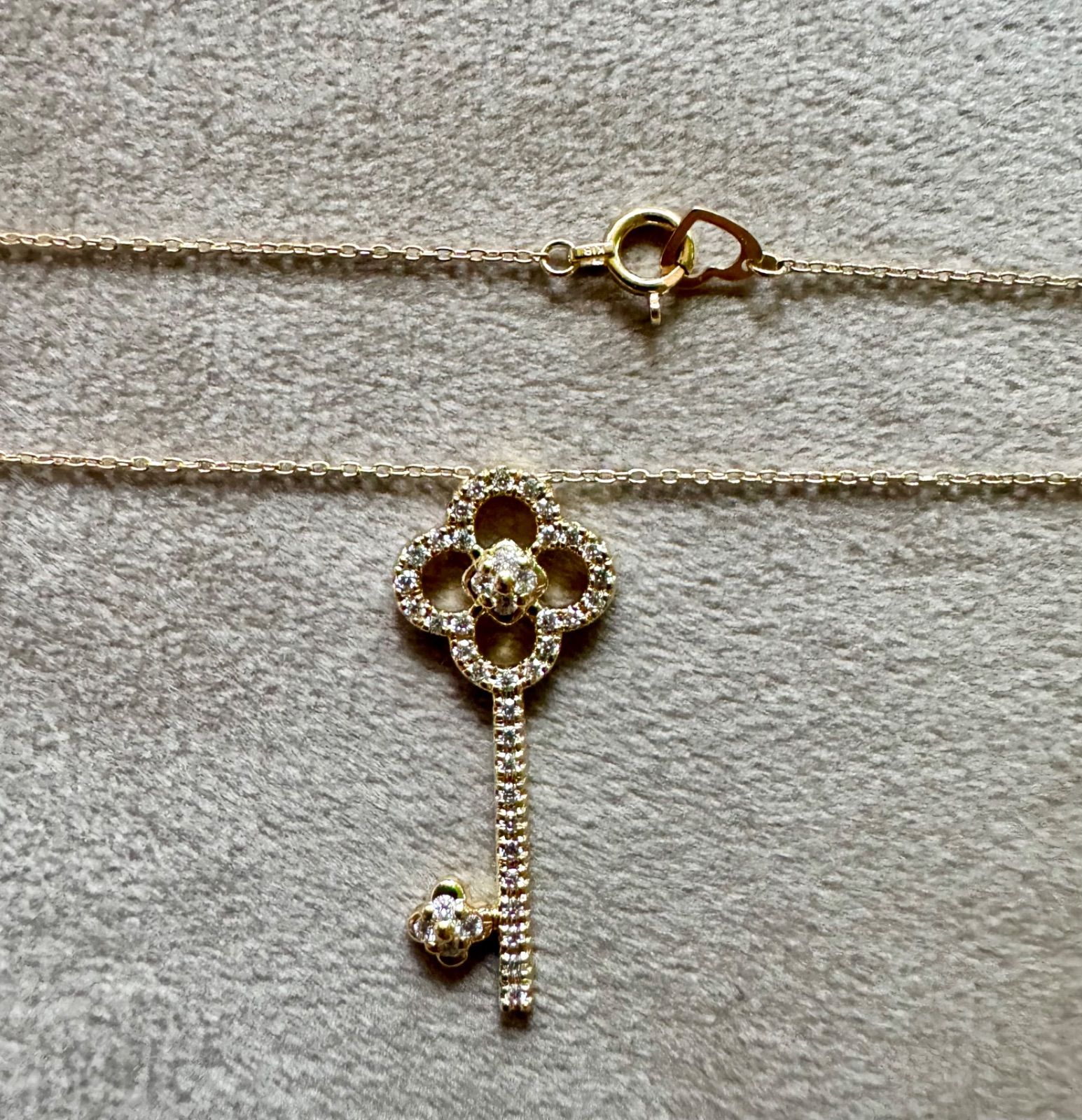 ポンテヴェキオ◇K18YG*エントラータダイヤモンドネックレス*鍵*かぎ