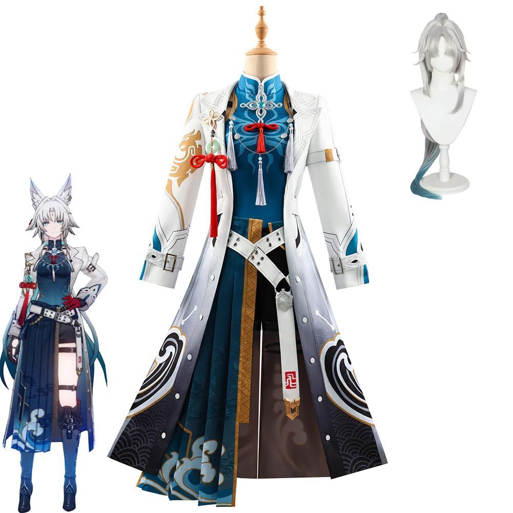 崩壊スターレイル 飛霄 ひしょう 天撃将軍 コスプレ衣装 きつね耳 ウィッグ付き cosplay コスチューム 変装 クリス