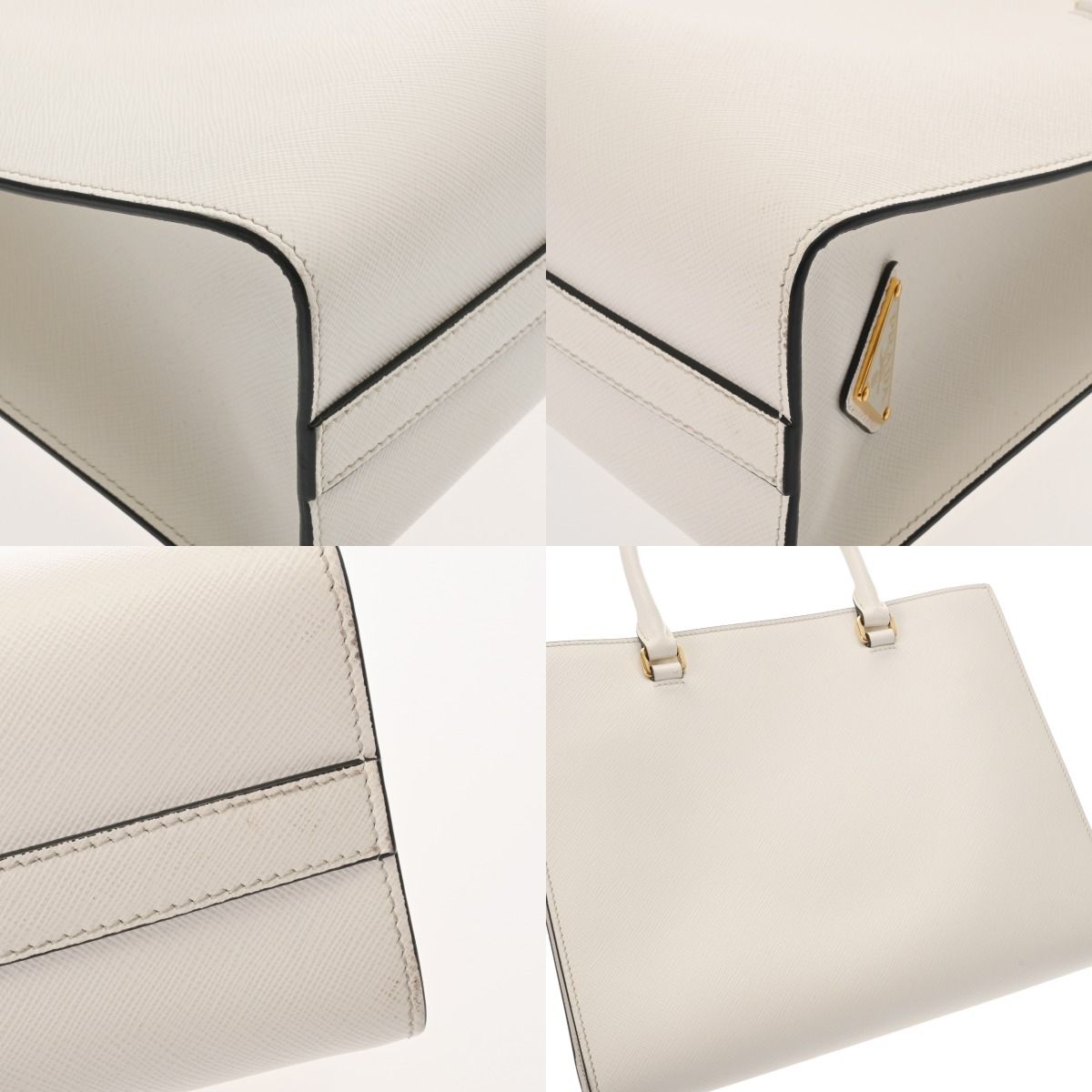 プラダ ミディアム 2WAY ハンドバッグ ホワイト 1BA337 レディース  