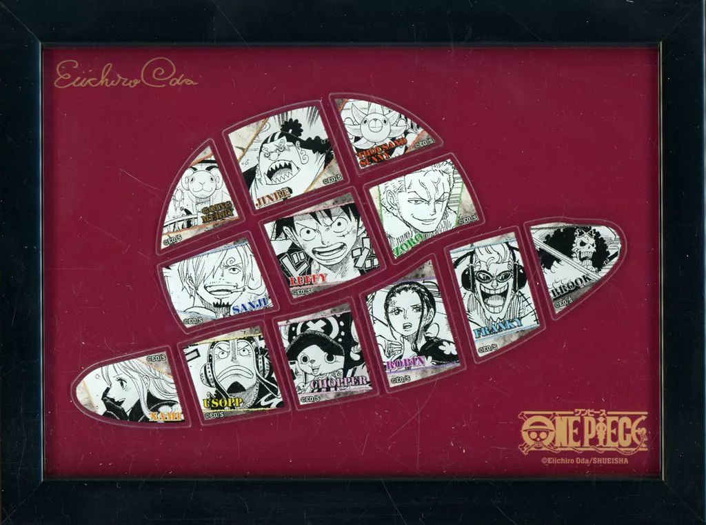 バッジ・ピンズ 集合 額装ピンズセット-麦わら帽子 MONOCHROME VERSION