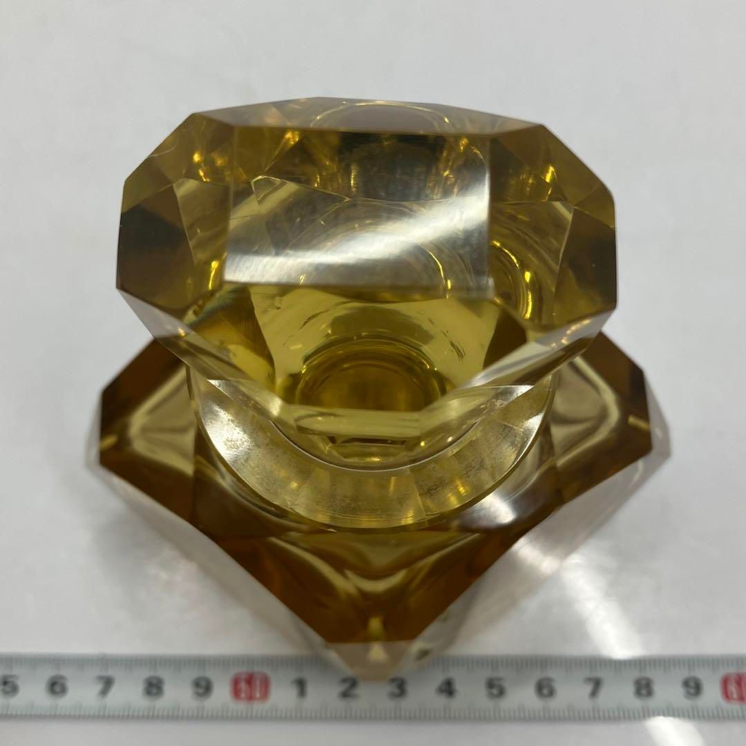 アンティーク　フランス製　ハンドカット　アンバーデキャンタ　東金6-0212② アンティーク フランス製 ハンドカット アンバーデキャンタ 東金