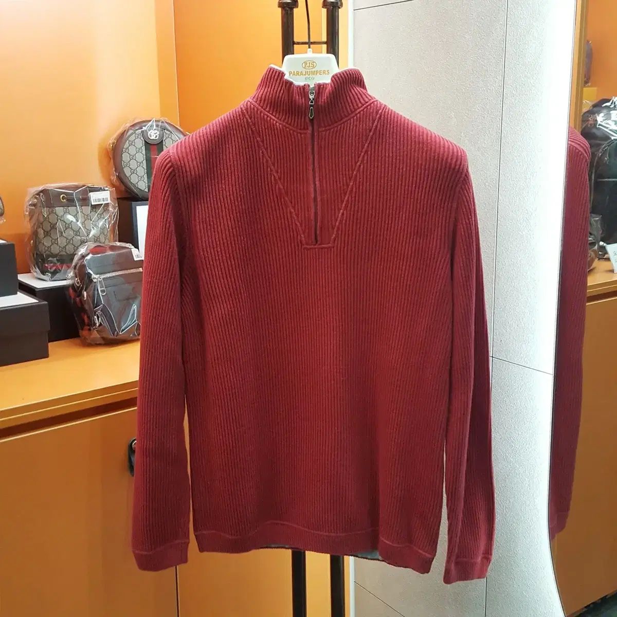 54 Size Brunello Cucinelli ブルネロクチネリ ハーフジップ セーター ニット レッド S級