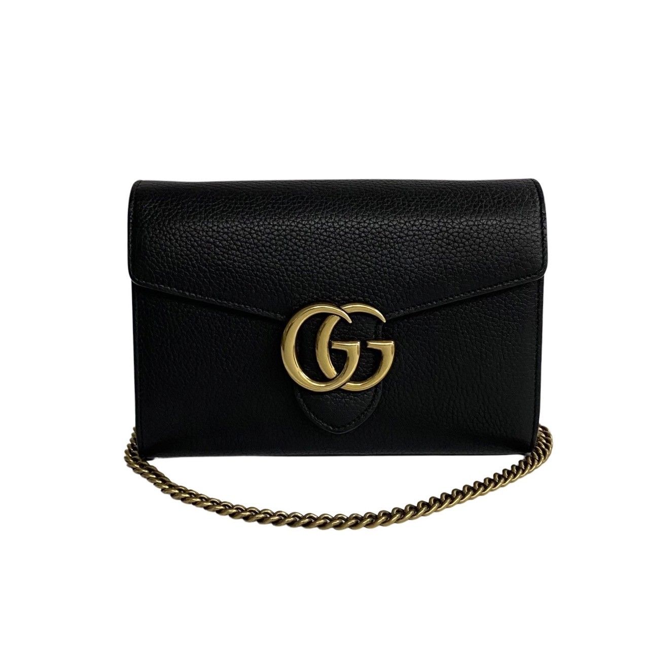 極 美品 希少品 袋付き GUCCI グッチ GG マーモント ロゴ 金具