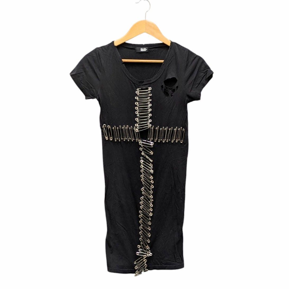 Y2K 00s GLAD NEWS グラッドニュース ダメージ ピン 十字架 00s Y2K GLAD NEWS グラッドニュース pin cross design tee
