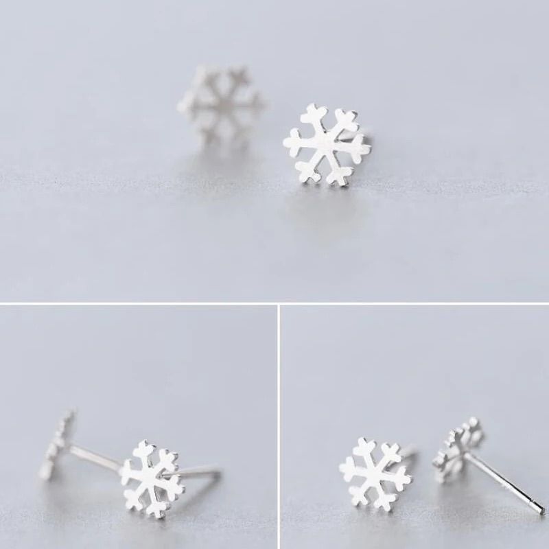 f70〉S925 スノーフレークピアス シルバー silver 雪の結晶 韓国