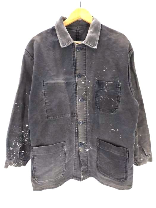 ユーズドフルギ USED古着 ブラックモールスキン フレンチワーク