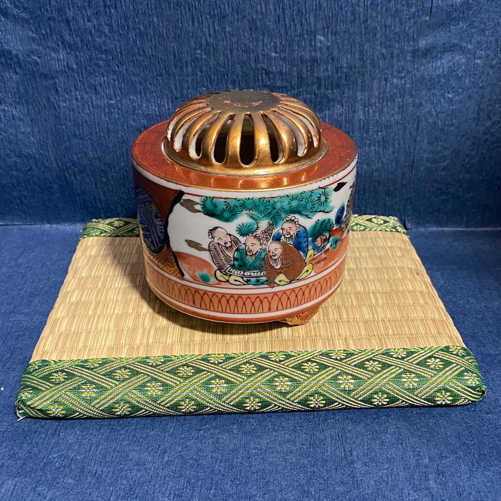 九谷焼 象の香炉 煎茶道具 骨董