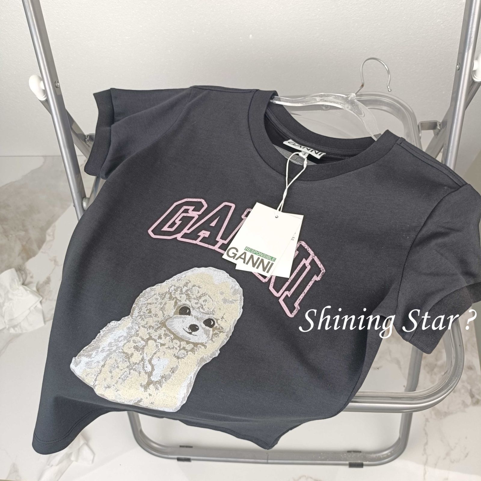 関税込◆GANNI◆プードル グラフィック 半袖 Tシャツ SALE GANNI ガニー Tシャツ 半袖 レディース プードル グラフィック