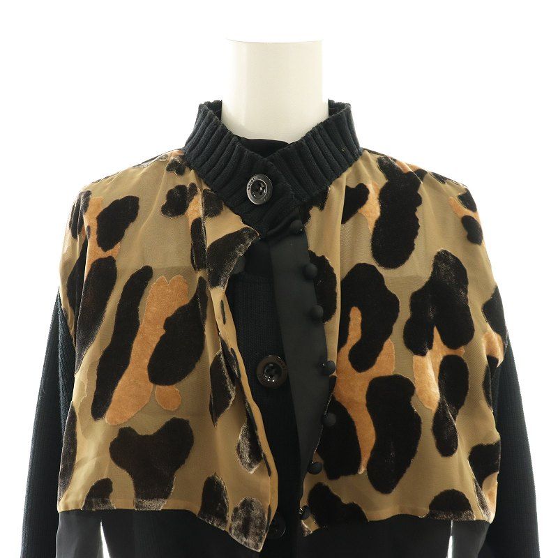 サカイ sacai Leopard Knit Cardigan カーディガン ニット レオパード 1 ブラウン ブラック 22-06135 /HK ■OS レディース サカイ sacai Leopard Knit Cardigan カーディガン ニット