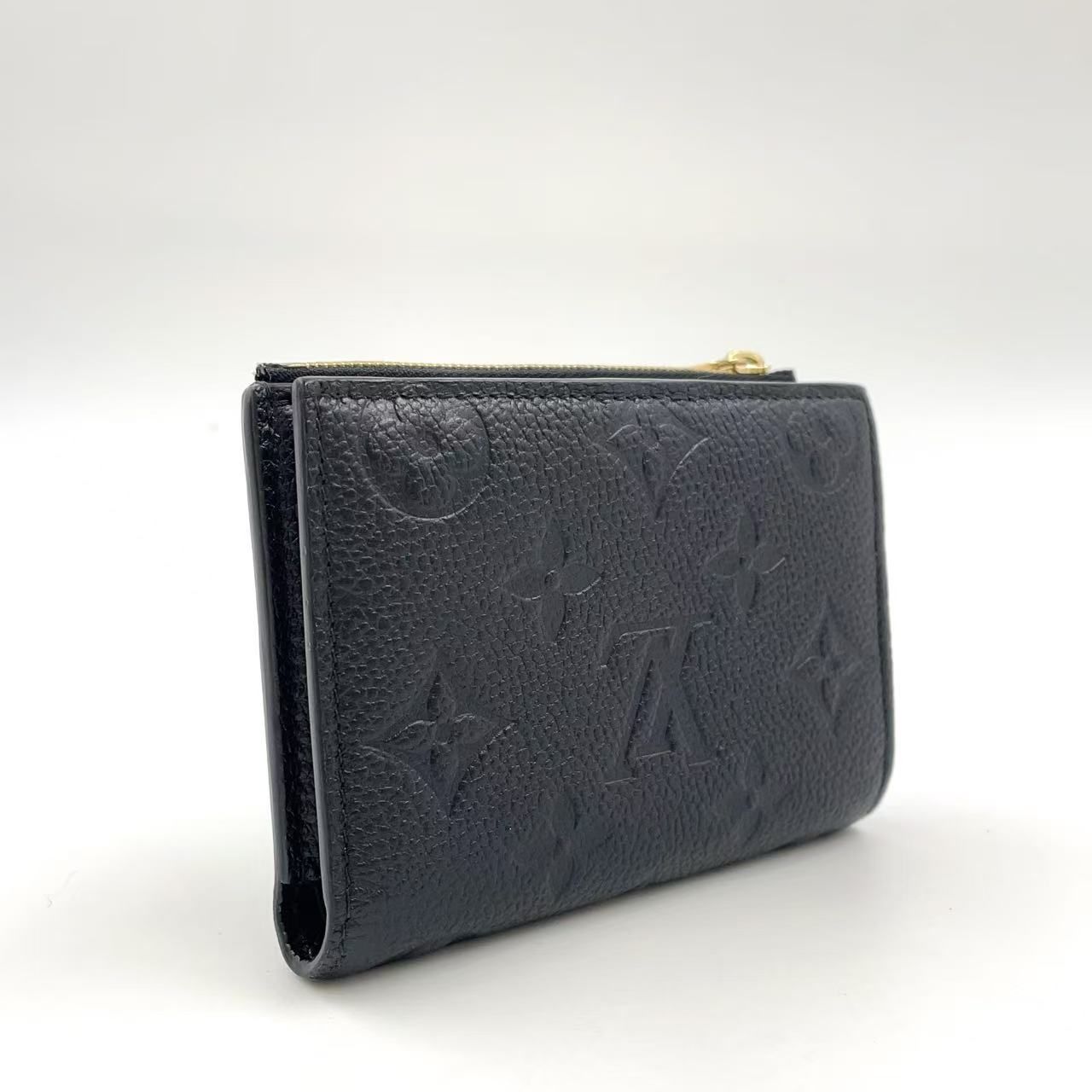 LOUIS VUITTON 二つ折り財布 アンプラント ポルトフォイユ リサ モノグラム RFID対応 レザー ブラック 財布 ゴールド M83365