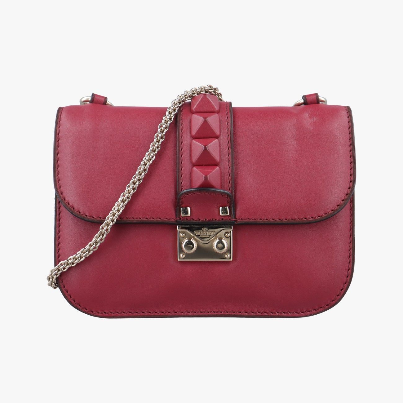 ヴァレンティノValentinoロックスタッズグラムロック レッド レザー 製番不明