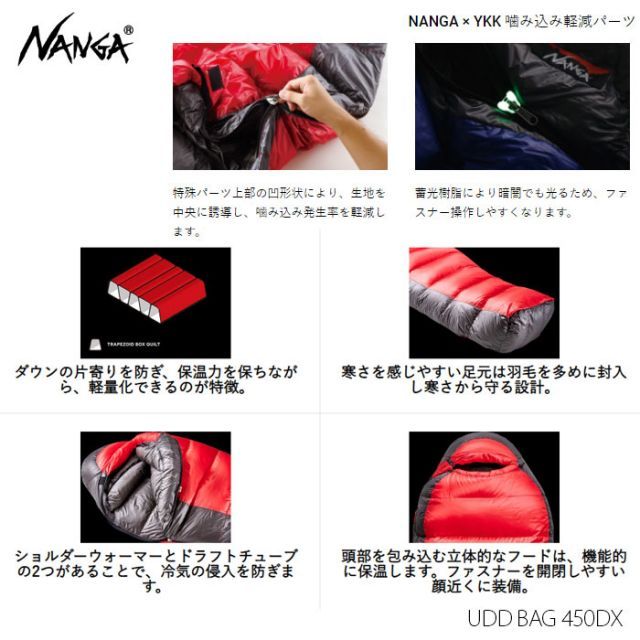 NANGA ナンガ UDD BAG 450DX レギュラー(レッド): SUNDAY NANGA ナンガ UDD BAG 450DX レギュラー(レッド): SUNDAY