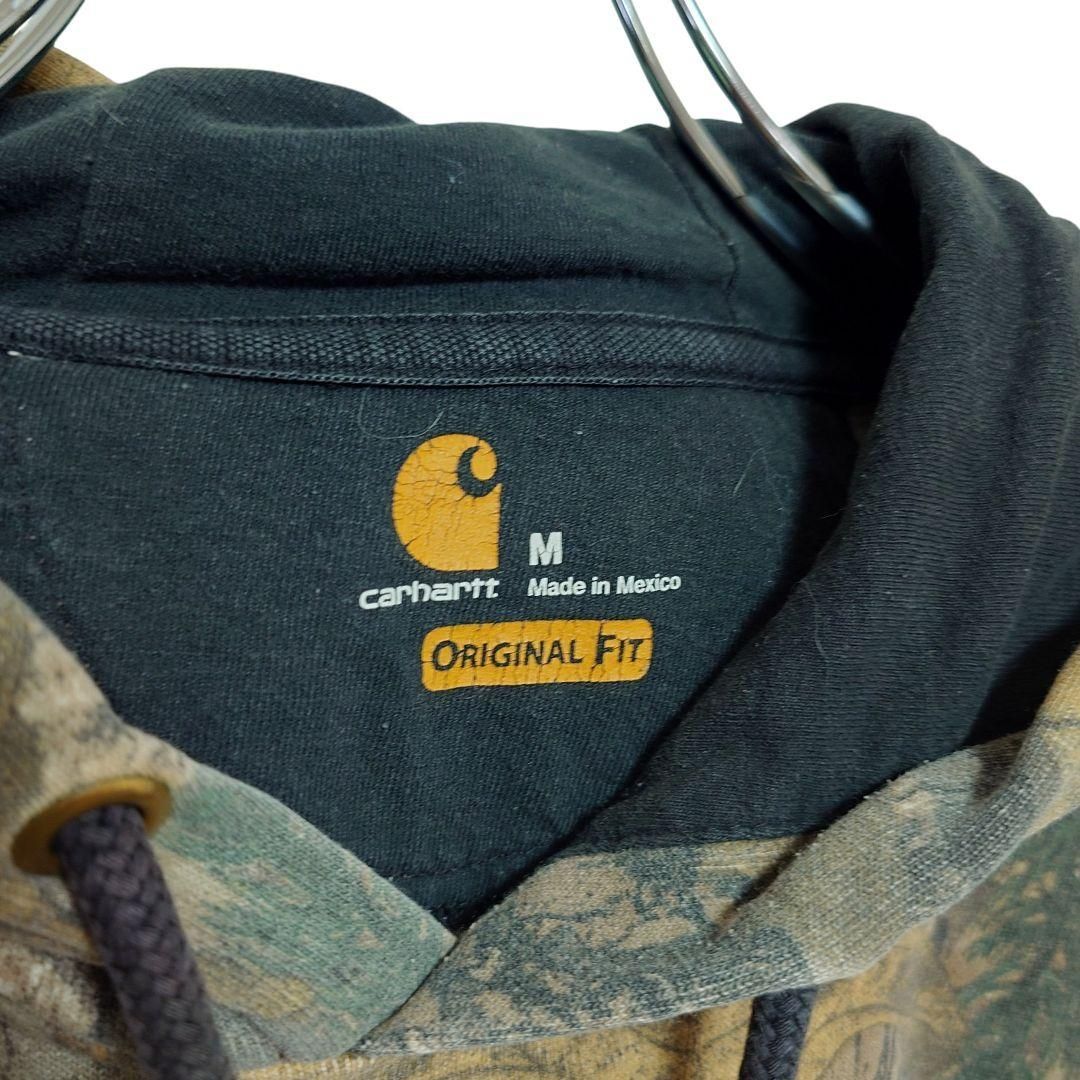 Carhartt】リアルツリーカモ 袖ロゴ プルオーバーパーカー A-3952