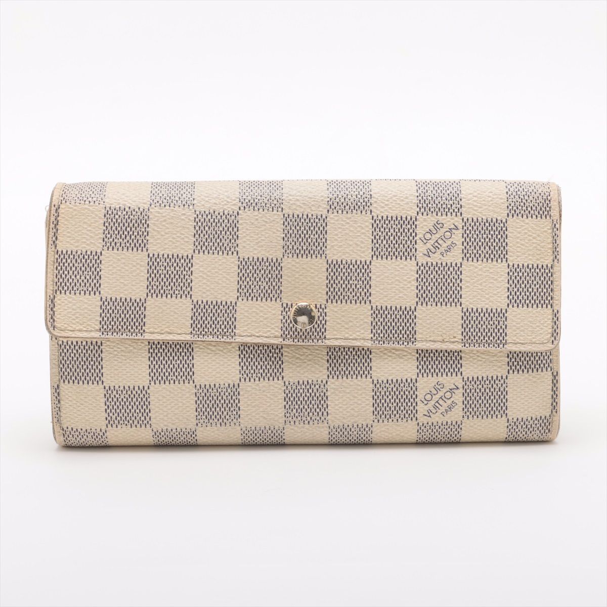 LOUIS VUITTON ルイ ヴィトン ダミエ アズール ポルトフォイユ サラ ロングウォレット 長財布 N61735 アイボリー フランス製