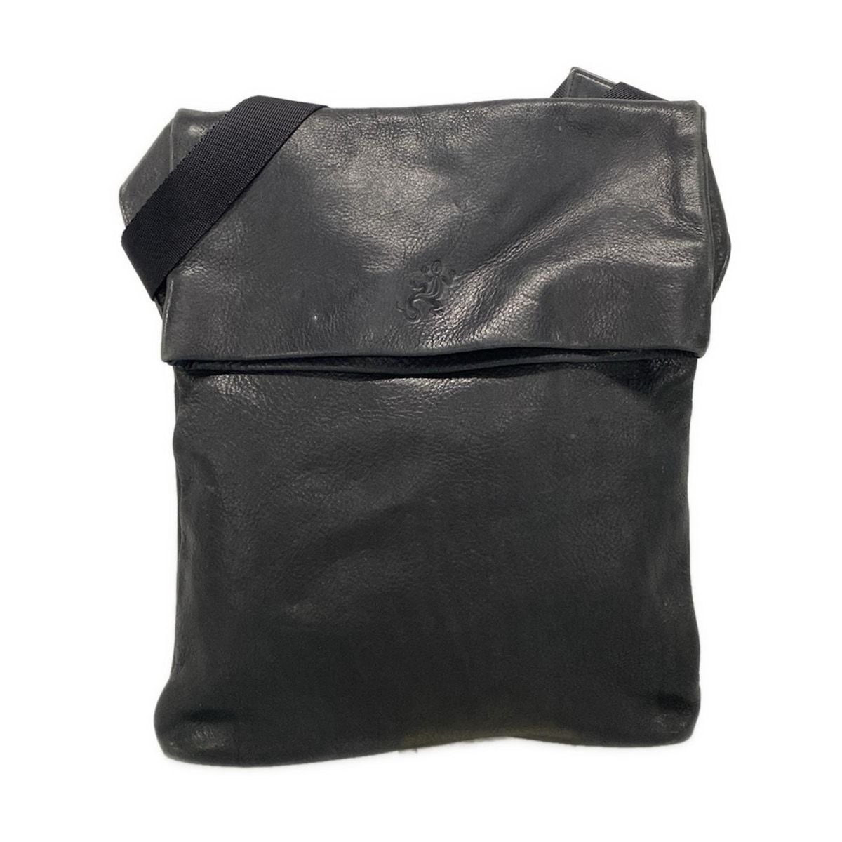 美品 Agnès b. アニエスベー　ショルダーバッグ レザー ブラック　黒 agnes b(アニエスベー) ショルダーバッグ - 黒 レザー - メルカリ