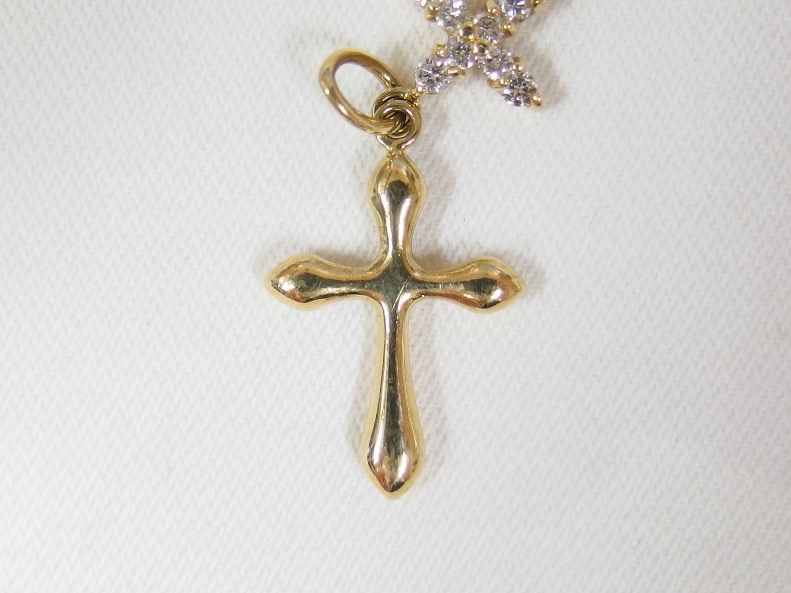 K18 ダイヤ0.20ct クロス ペンダント トップ チャーム R4183 SIROKUMA-CORPORATION_COM