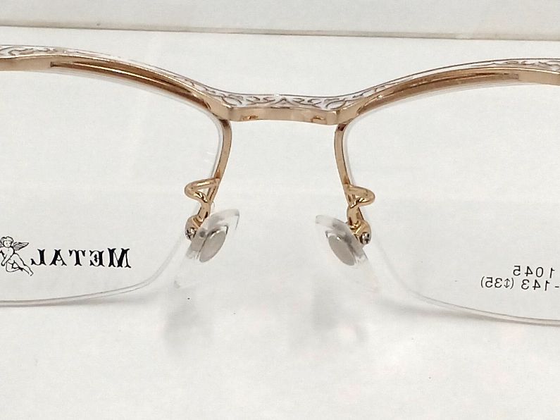  メタルエッジ メガネフレーム ME-1045 ナイロール ホワイト ゴールド メガネ 小物