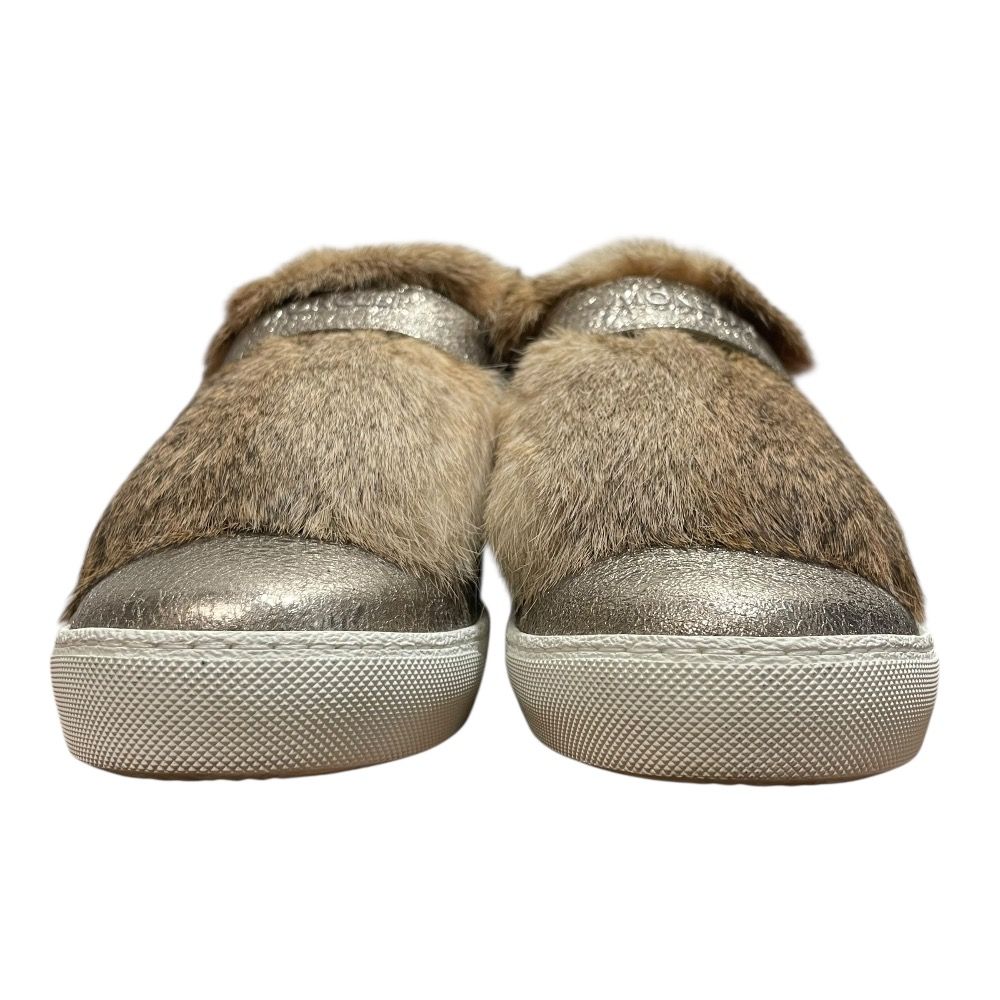 美品 MONCLER モンクレール ラビットファー スリッポン スニーカー 37  