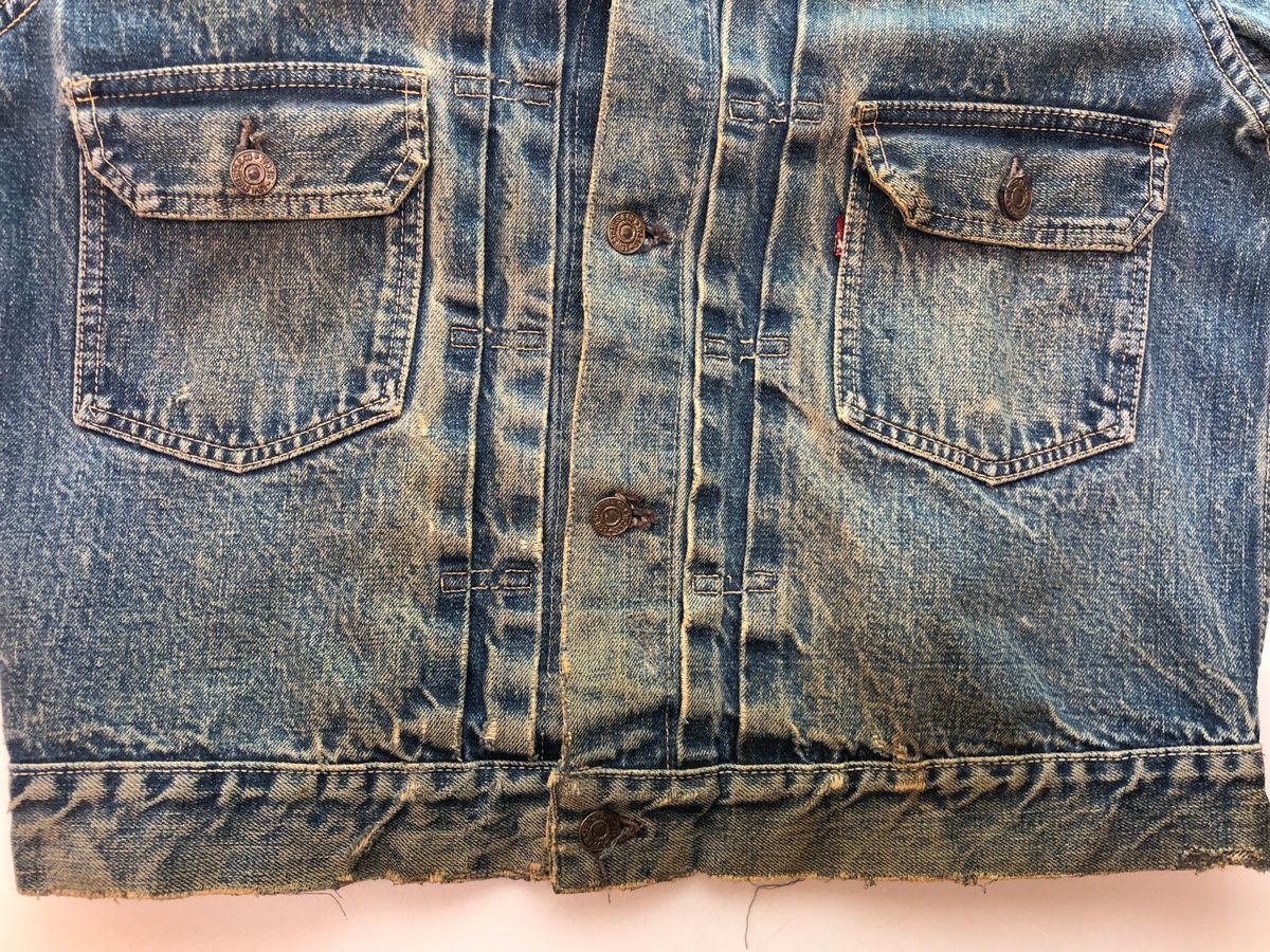 リーバイス Levi's 507XX 2nd original vintage denim jacket 50's~60's セカンド オリジナル ヴィンテージ デニムジャケット ハギ付き 両面タブ 紙パッチ  青 ジャケット 無地 ブルー 104MT-89