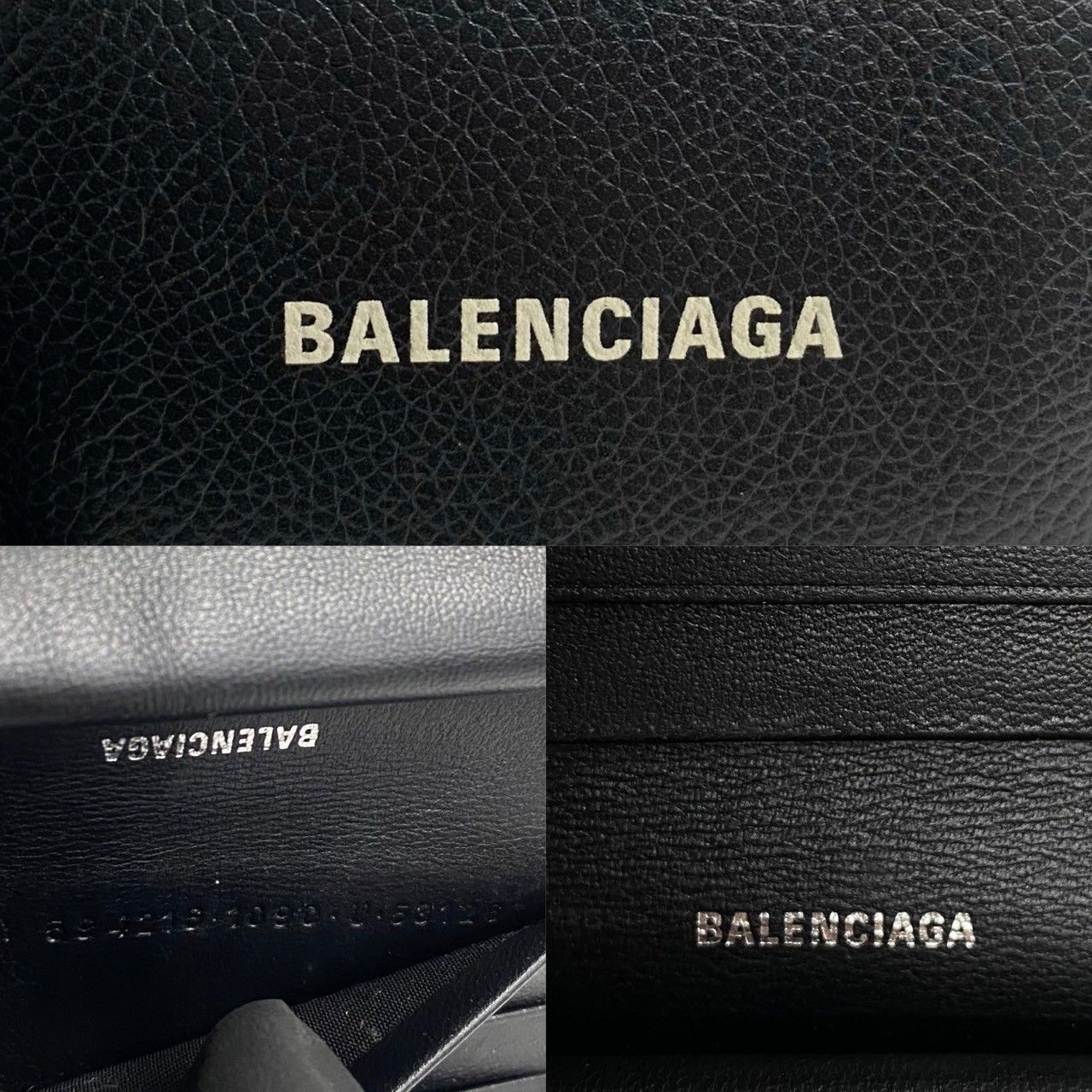 極 美品 BALENCIAGA バレンシアガ エブリデイ ロゴ レザー 二つ折り 財布 ミニ ウォレット カードケース 小銭入れ ブラック 黒  41531 - メルカリ