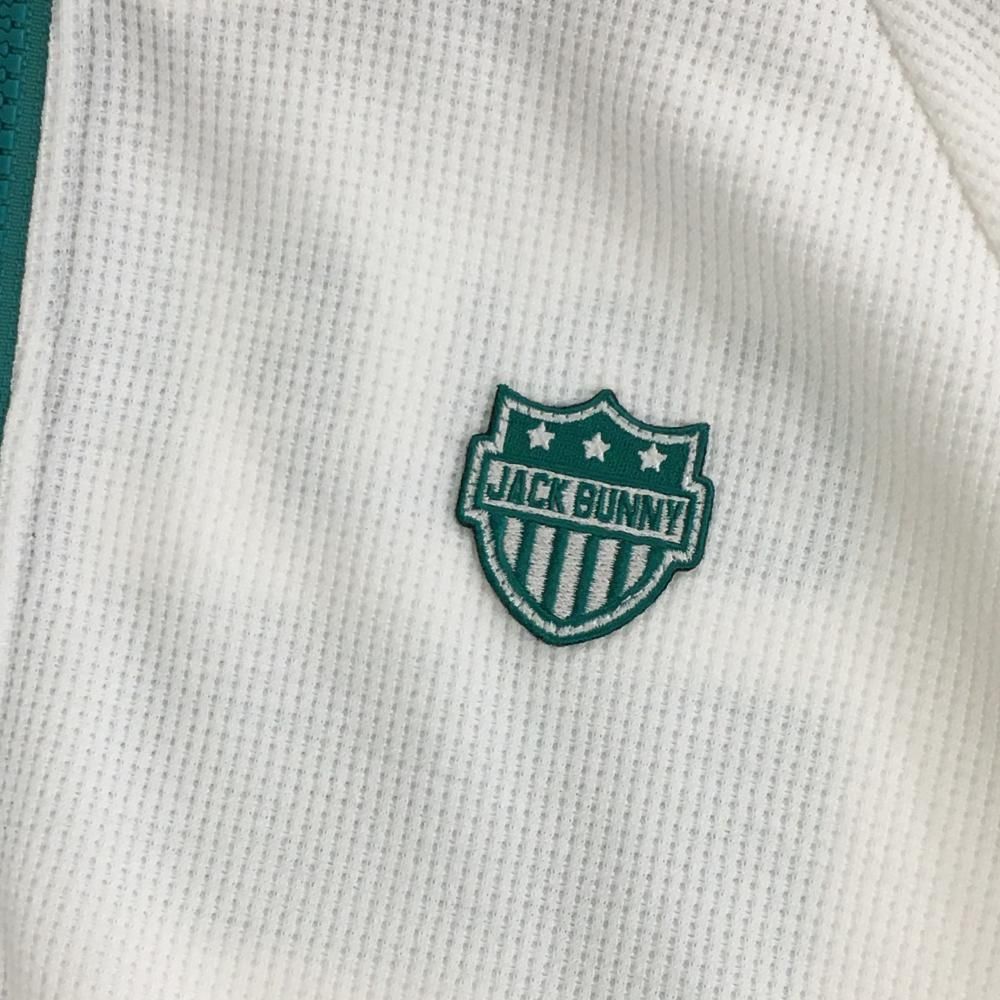 新品】ジャックバニー ジップパーカー 白×グリーン 凹凸生地