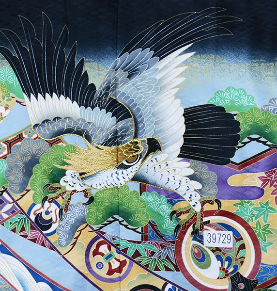 七五三 五歳 男児 羽織袴フルセット 着物 綸子地 黒地 鷹 金襴袴 袴変更可能 楽天市場】七五三 753 着物 男の子 袴 セット 5歳羽織袴 フル