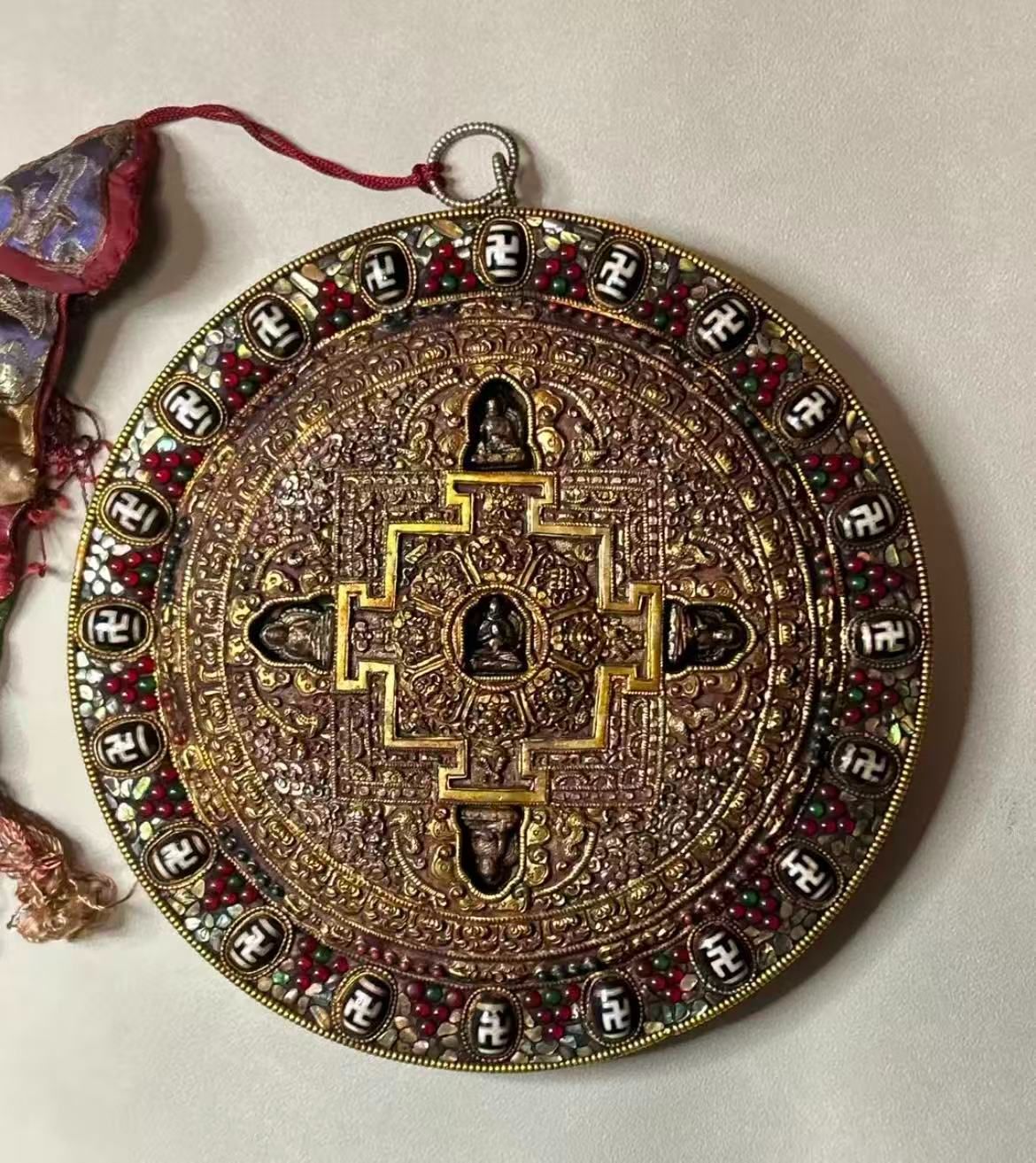 立体曼荼羅 五方佛 五智如来 卍天珠 銅板打ち出し チベット佛具 OLIVIERBERNSTEIN_COM