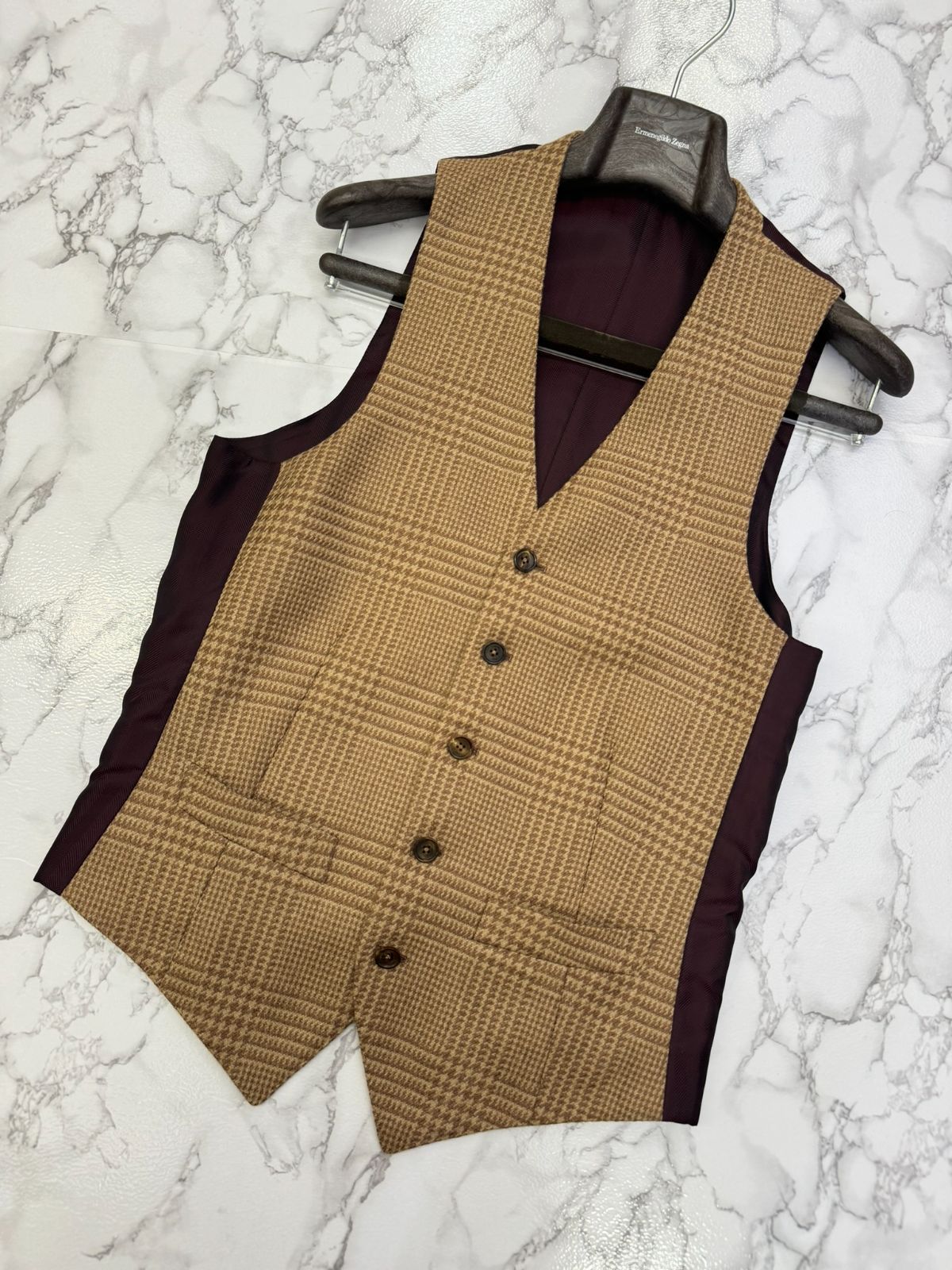エルメネジルドゼニア Ermenegildo Zegna カシミヤ混 チェック柄 
