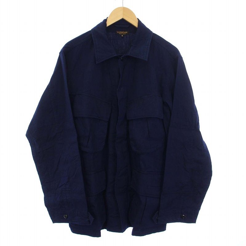 アボンタージ A VONTADE BDU Tropical Jacket トロピカルジャケット シャツジャケット アウター 比翼ボタン S 紺 ネイビー