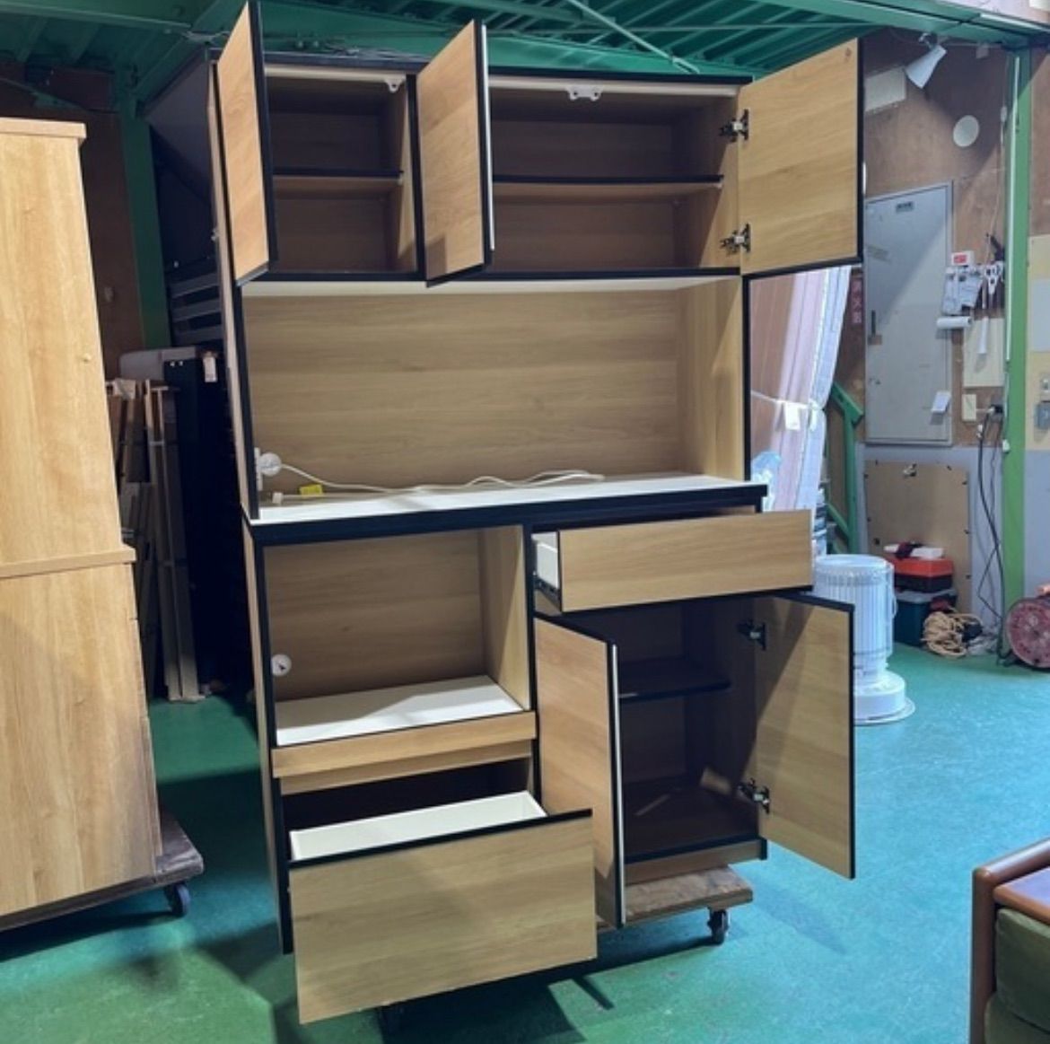 木製食器棚 引き取り限定 アンティーク 木製 食器棚 茶箪笥 引き取り