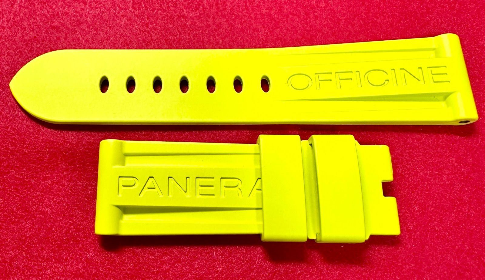 希少カラー 美品 ほぼ未使用品 純正パーツ PANERAI パネライ ラバーベルト イエロー 取付幅24mm メンズ ブレスレット ベルト 時計