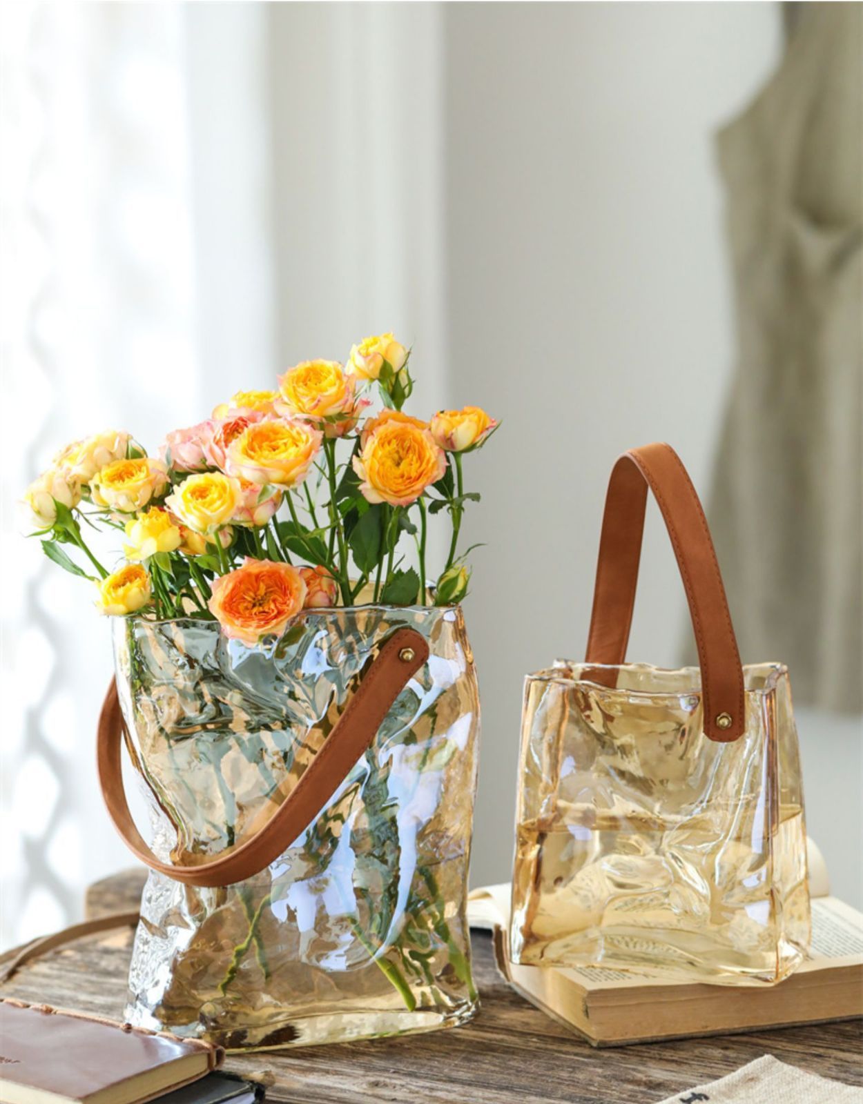 花瓶 ハンドバッグ ガラス 花瓶 金魚鉢 アレンジ インテリア 水栽培 生け花 造花 おしゃれ シンプル インテリアガラスの花瓶 透明 花器  フラワーベース - メルカリ
