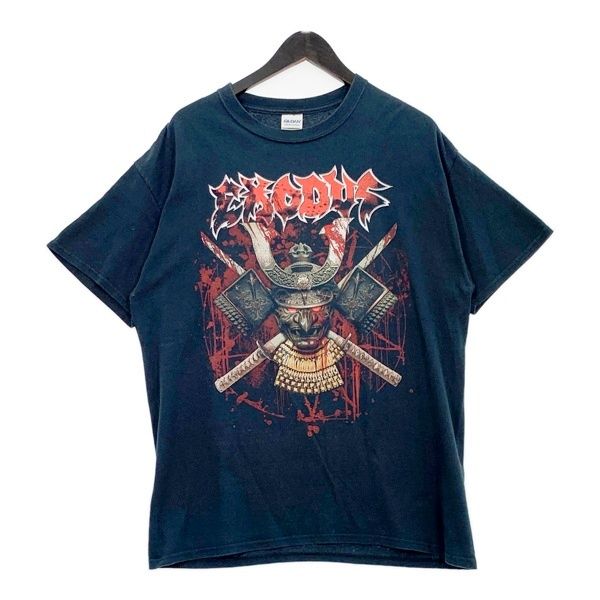 exodus THRASH DOMINATION 2014 バンド Tシャツ バンT 兜 武士 プリント 半袖 アメカジ メンズ ブラック エクソダス トップス DM15499