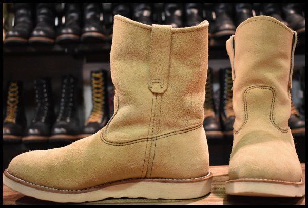 【8.5E 良品 13年】レッドウィング 8168 スエード ペコス ホーソーン アビレーン ラフアウト ベージュ ブーツ redwing pecos HOPESMORE【EL329】