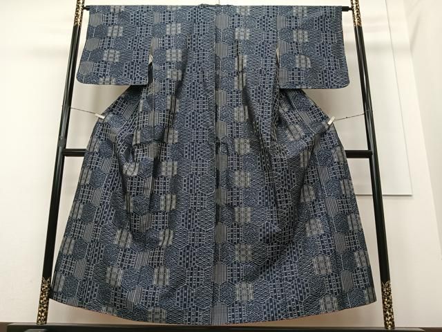 平和屋着物□上質な紬 亀甲吉祥文 正絹 逸品 CAAU7147ua