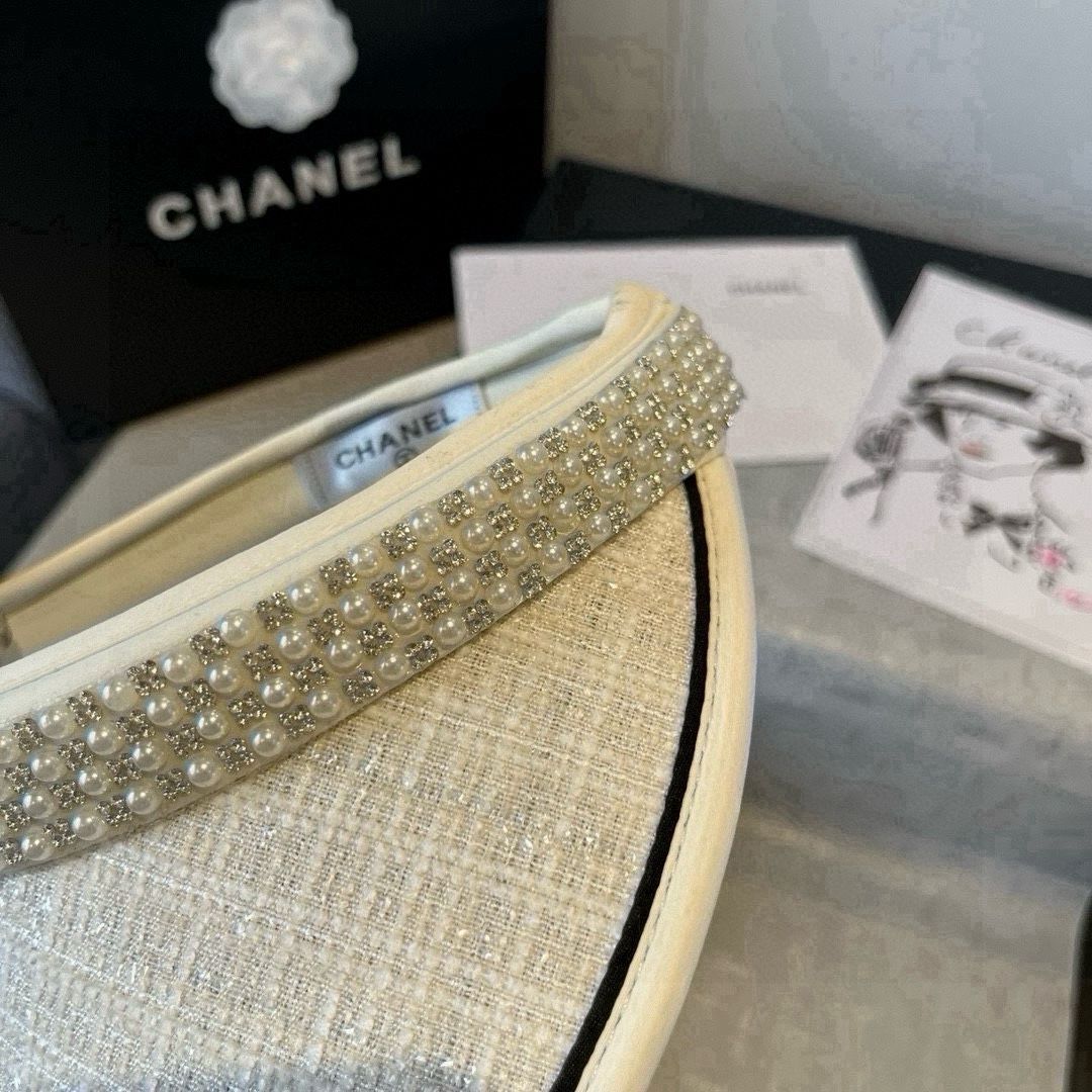 今日特価】Chanel パール ヘッドバンド兼用サンハット-2 - メルカリ