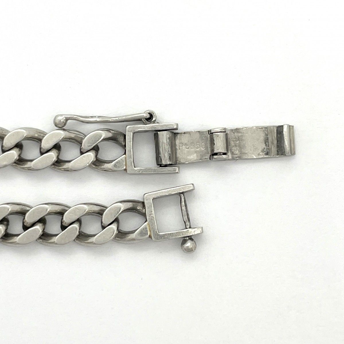 5khe003】喜平 ブレスレット Pt850 プラチナ 2面 シングル 21.3cm 18.3  