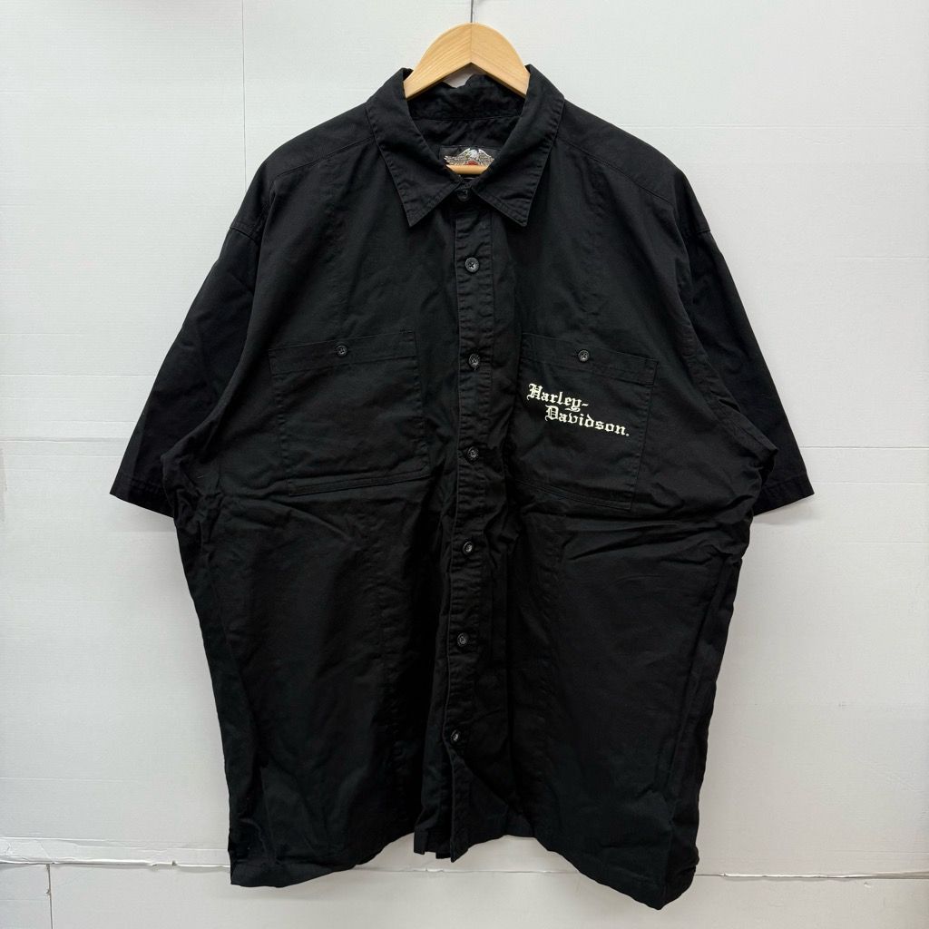 中古 ハーレーダビットソン 半袖シャツ ブラック 2XLサイズ