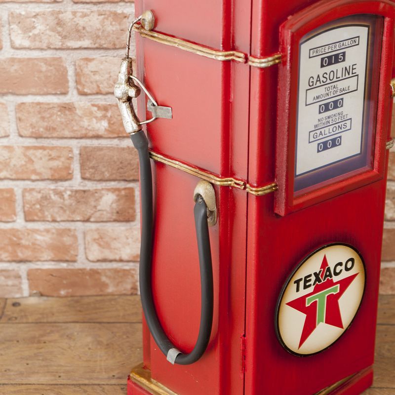 ヴィンテージ風／CDラック／Texaco／ガソリンスタンド型／木製