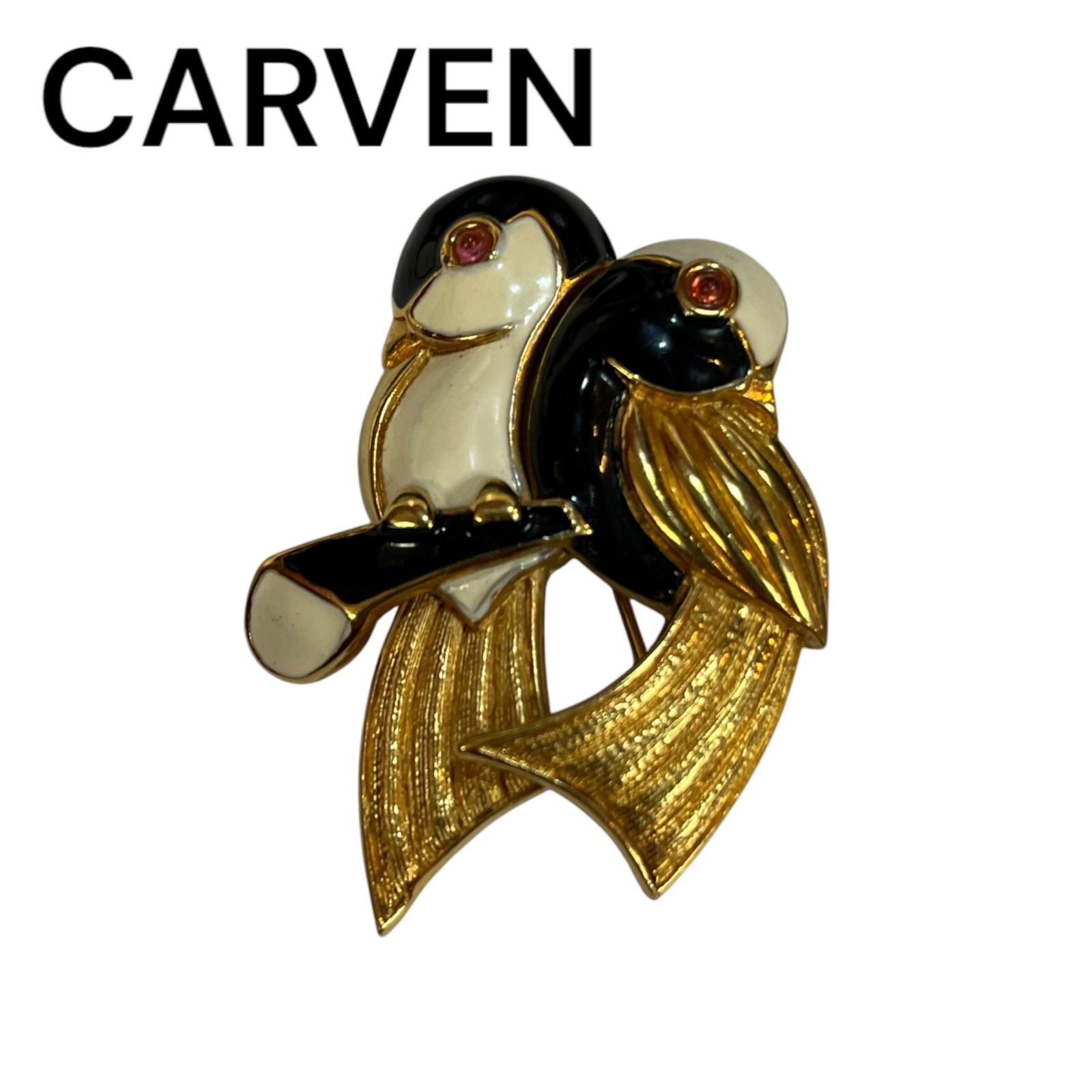 ヴィンテージ鳥のブローチCarven