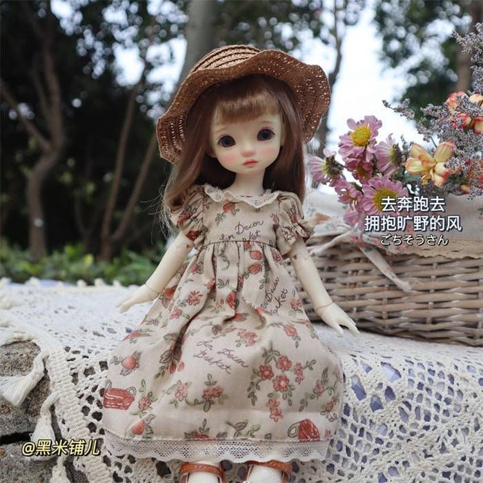 SDM // 40cmドール //ワンピースドレスセット-花柄-//ハンドメイド SDM // 40cmドール //ワンピースドレスセット-花柄