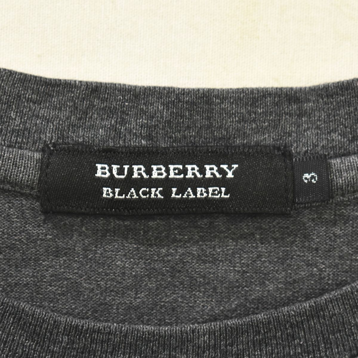 【人気】 バーバリー ブラックレーベル BURBERRY BLACK LABEL ホースマーク 刺繍ロゴ 半袖 Tシャツ 3 グレー メンズ