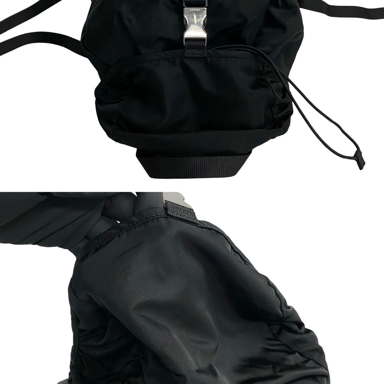 極 美品 希少品 PRADA プラダ 三角ロゴ 金具 ナイロン 巾着 ミニ