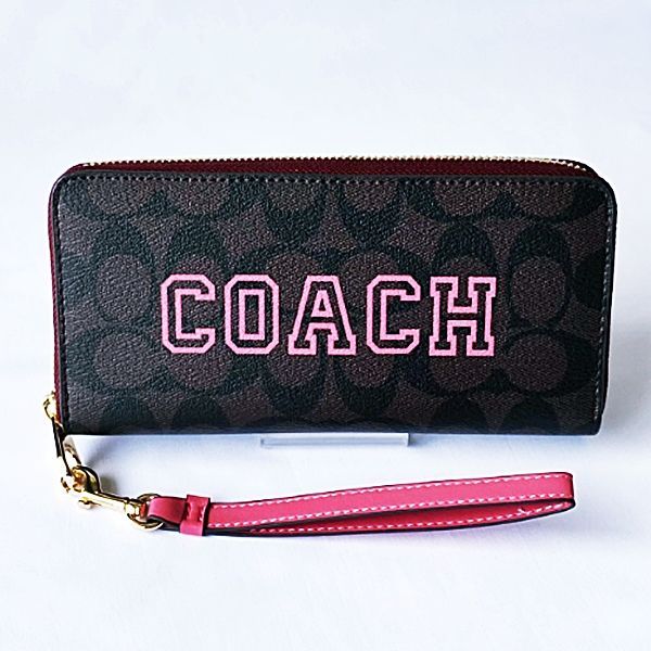 COACH コーチ 長財布 ヴァーシティ モチーフ CB856 ブラウン