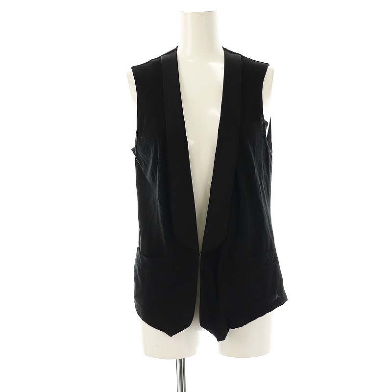 サカイ sacai コットンリネンベスト ジレ 2 ブラック /DF □OS □SH